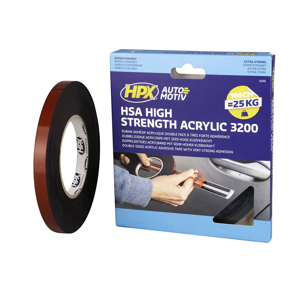 HPX Dubbelz. Hsa Bevestigingstape – Antraciet 12MM X 10M