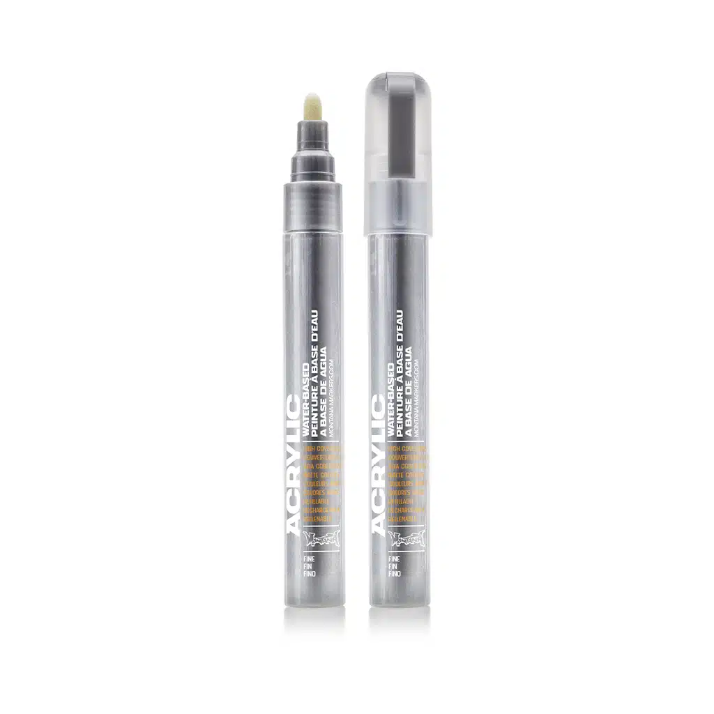 Montana Acrylic Marker 2mm Fine Metallic Silver Matt